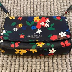 Kate Spade Black Floral Crossbody Bag